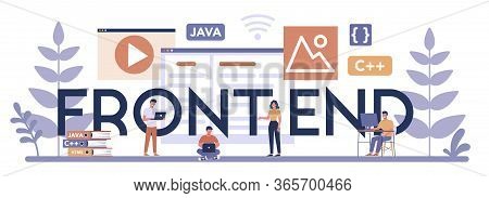 Frontend Typographic Header Concept. Website Interface Design Improvement.