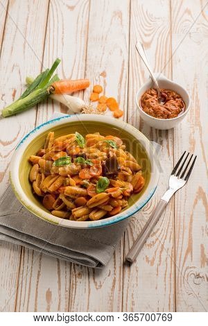 gnocchetti with red sicilian pesto