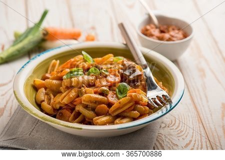 gnocchetti with red sicilian pesto