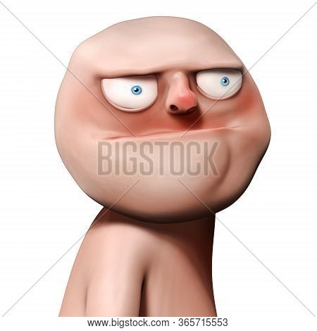 Meme Poker Face 3d Illustration Isolated On White