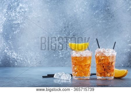 Two Glasses Of A Traitional Italian Cocktail
