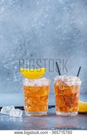 Two Glasses Of A Traitional Italian Cocktail