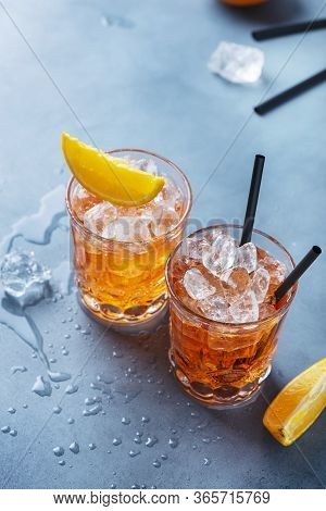 Two Glasses Of A Traitional Italian Cocktail