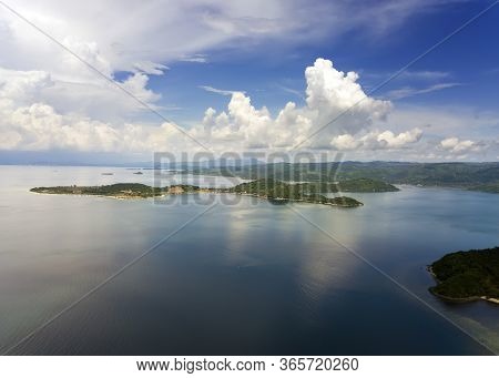 Lombok Indonesia, South Gili Islands. Aerial Drone View On Sea And Gili Gede Island.