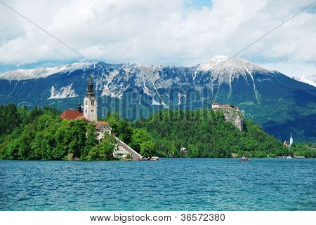 Bled søen landskab i Slovenien
