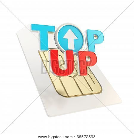 Täydentämistä Emblem kuvake yli Sim-kortin siru Microcircuit