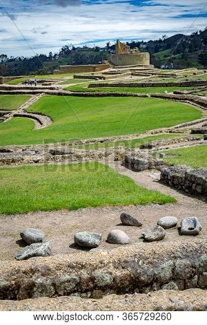 Ancient Ingapirca Ruins In The Azuay Province, Ecuador. The Largest Inca Ruins In Ecuador