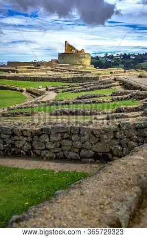 Ancient Ingapirca Ruins In The Azuay Province, Ecuador. The Largest Inca Ruins In Ecuador