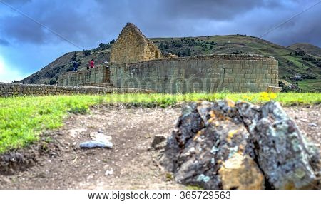 Ancient Ingapirca Ruins In The Azuay Province, Ecuador. The Largest Inca Ruins In Ecuador