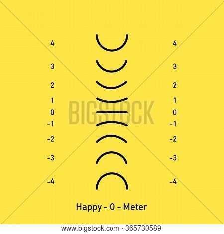 Happy-o-meter Icon For Web. Yellow Background. Flat
