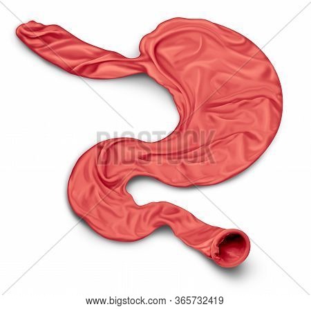 Appetite Loss And Calorie Restriction Concept As A Human Stomach Shaped As A Shrunk Balloon As A Fas