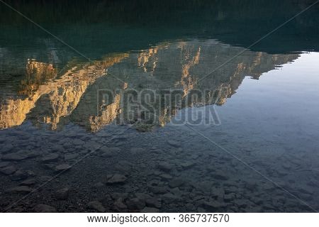 Zugspitze Seen From The Eibsee In Fall