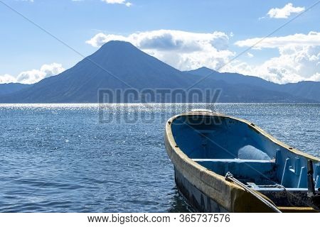 Boat At Lake Atitlan In Guatemala In Summer