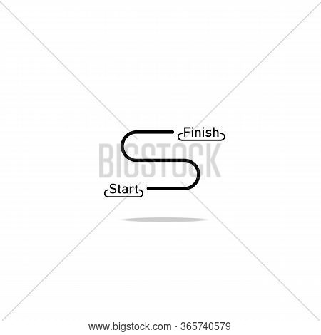 Outline Start And Finish Icon - Point