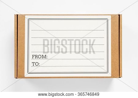 Recycling Mailing Kraft Cardboard Box For Parcels Or Packaging Gifts And Goods Including Address And