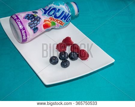 Tangier, Morocco - May 11, 2020:packages Of Jibal Yogurt A Different Flavor. Illustrative Editorial