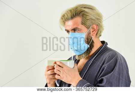 Anti-virus Mask. Masks To Protect From Virus. Man Wears Mask To Protect From Viral Infection. Man Dr