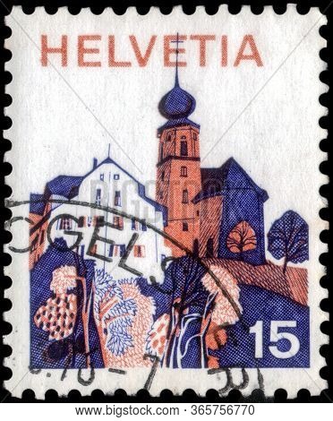 Saint Petersburg, Russia - May 05, 2020: Postage Stamp Issued In The Switzerland With The Image Of T