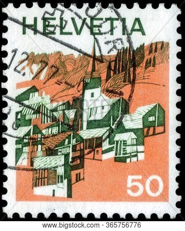 Saint Petersburg, Russia - May 05, 2020: Postage Stamp Issued In The Switzerland With The Image Of T