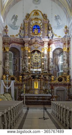 Aglona, Latvia - May 3 , 2020: Majestic Aglona Cathedral One Of The Most Important Catholic Spiritua