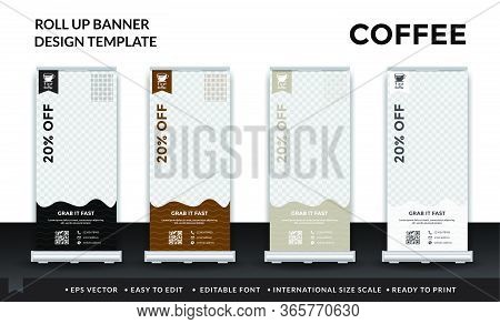 Roll Up Design For Coffee Shop Template