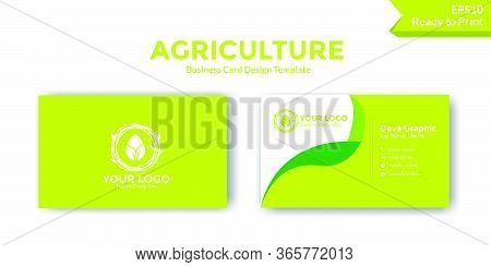 Green Agriculture Business Card Design Template Vector