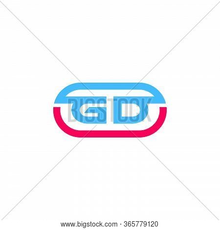 Abstract Letter Gd Simple Geometric Colorful Design Symbol Logo Vector