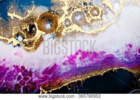 Epoxy resin art. Abstract composition for your design. Macro photo