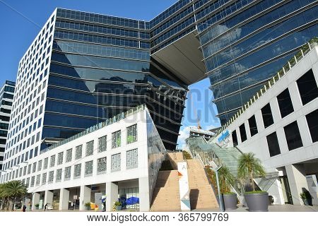 Pasay, Ph - Dec. 8 - Two Ecom Center Building Facade On December 8, 2018 In Pasay, Philippines.