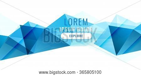Abstract Blue Low Poy Triangle Banner Vector Design Illustration