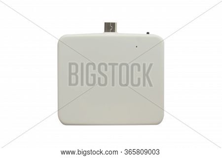 Emergency Charger Li-polymer Battery Isolated On White Background.