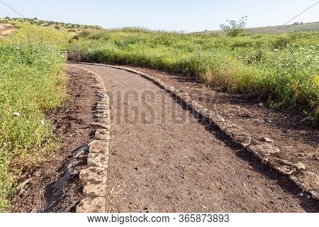 A Stone-edged Path Leads To The Ruins Of The Ateret Fortress - Metzad Ateret - Qasr Atara - Located 