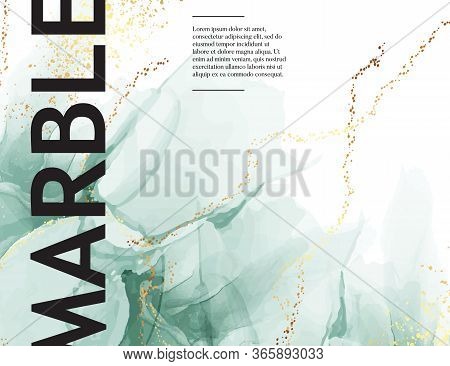 Green Earthy Pastel Watercolor Liquid Flow Marble Design, Abstract Season Wallpaper. Blue Ink Flow P