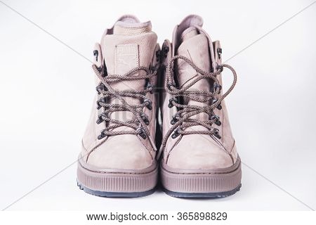 Kyiv, Ukraine - January 03, 2020 Puma Ren Boot Nbk Sport Shoe. Puma Is A German Company. Puma Is The