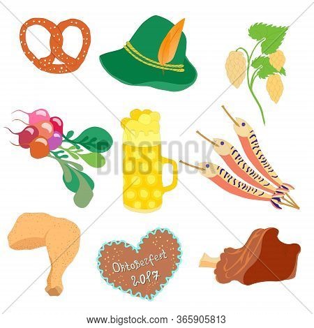 The Most Typicall Oktoberfest Objects Isolated On White