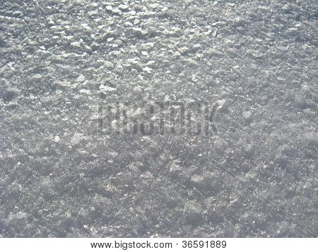 thick layer of the white snow