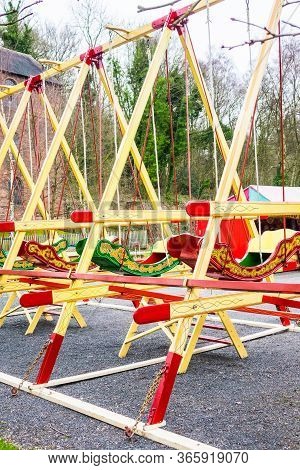 Uk Ironbridge Old Fairground Ride At Blist Hill Victorian Town Shropshire
