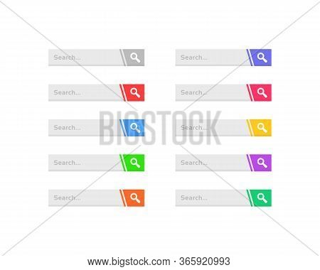 Set Of Search Bar For Web. Cartoon Flat Simple Style Trend Modern Graphic Art Url Address Design Ele