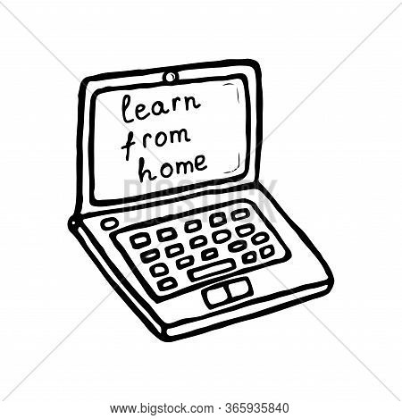 Web Laptop Vector Line Drawing By Hand