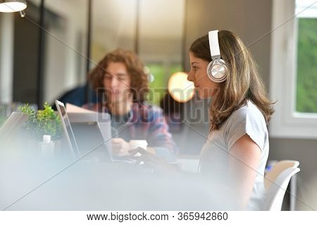 Young people studying from home during confinement period