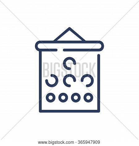 Eye Chart Thin Line Icon. Visual Acuity, Ophthalmologist, Vision Isolated Outline Sign. Ophthalmolog