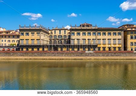Florence, Italy - August 16, 2019: Cityscape Of The Historic Town Of Florence With Residential Build