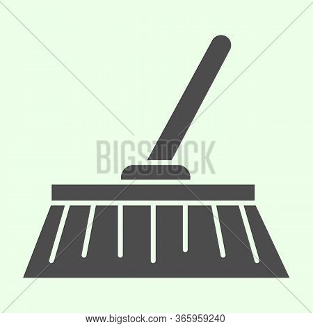 Broom Solid Icon. House Cleaning Brush Domestic Equipment Glyph Style Pictogram On White Background.