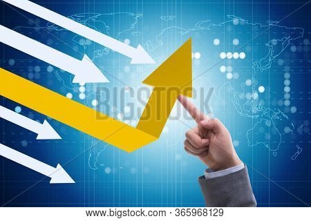 Economic recovery concept with the line charts