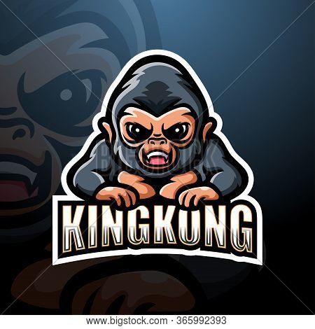 Vector Illustration Of Kingkong Mascot Esport Logo Design