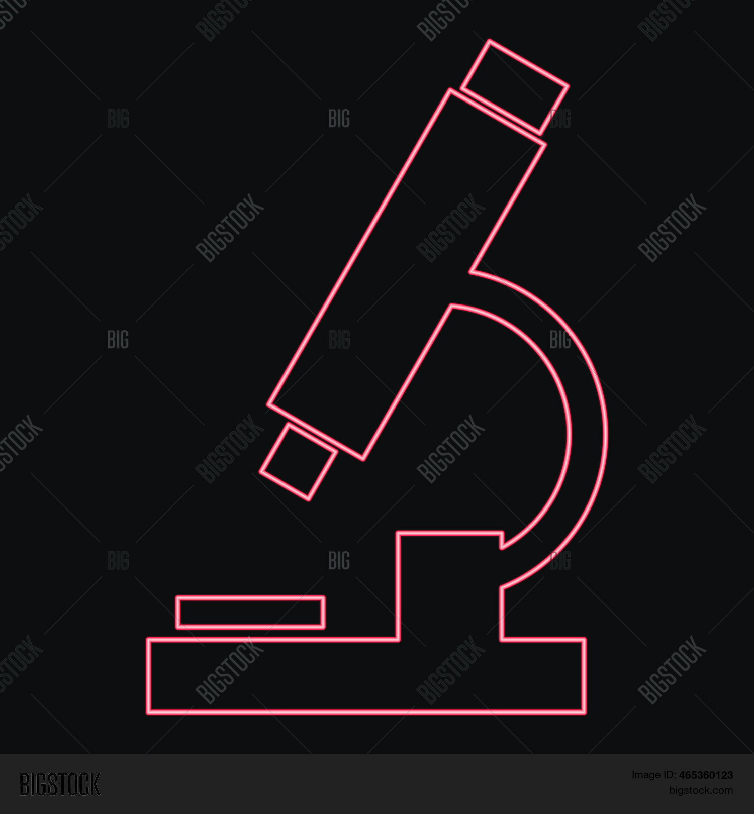 Neon Microscope Red Vector & Photo (Free Trial) | Bigstock