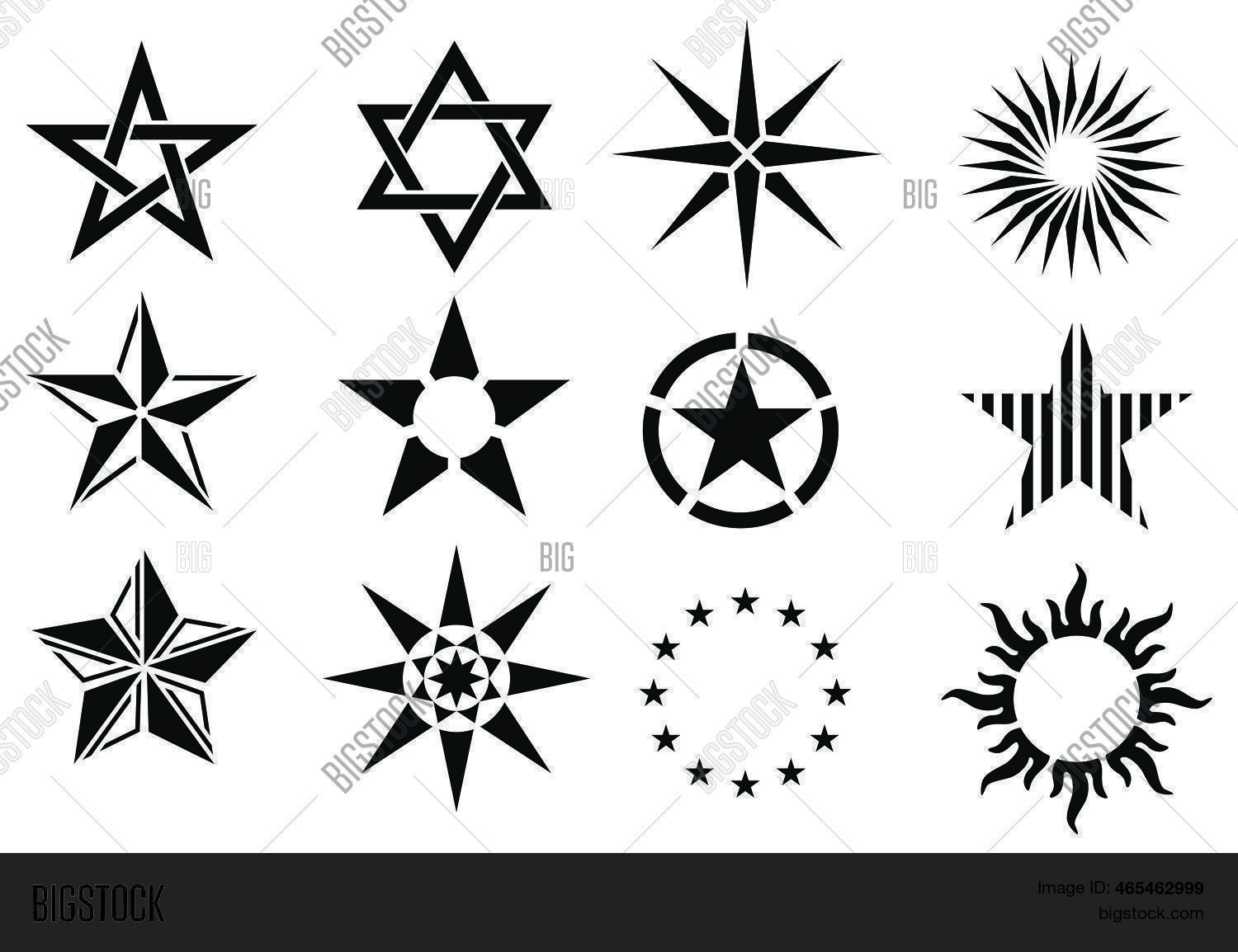 Star Icons Shapes Set Vector & Photo (Free Trial) | Bigstock