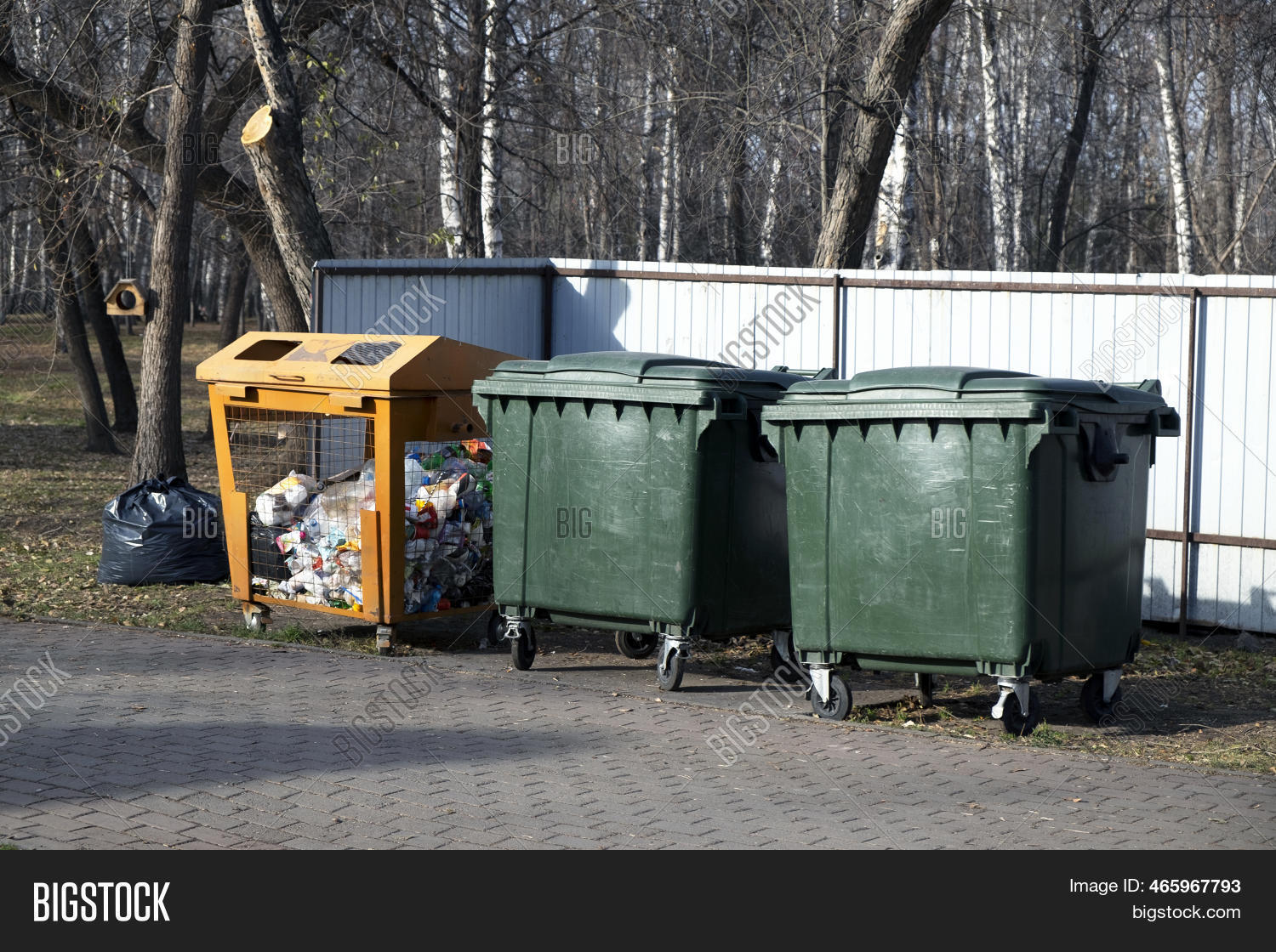 Three Large Trash Cans Image & Photo (Free Trial) Bigstock