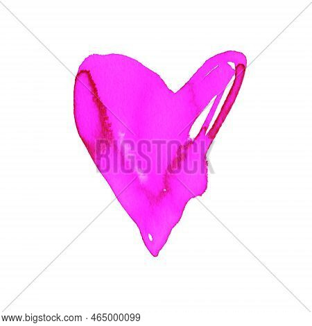 Watercolor Texture With Dripping Paint. A Design Element For Wedding Or Valentines Day Cards And Inv