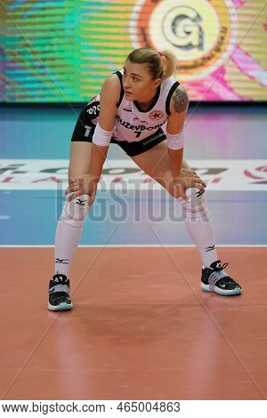 Istanbul, Turkey - April 03, 2022: Dilek Kinik In Vakifbank Vs Kuzeyboru Turkish Sultans League Matc